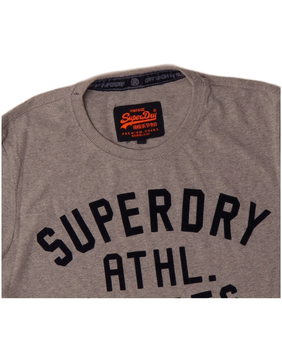 SUPERDRY Męski T-shirt z grafiką, duży, szary, bawełniany