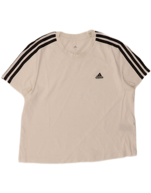 Adidas Womens Graphic T-Shirt Top UK 14 Medium White Cotton
