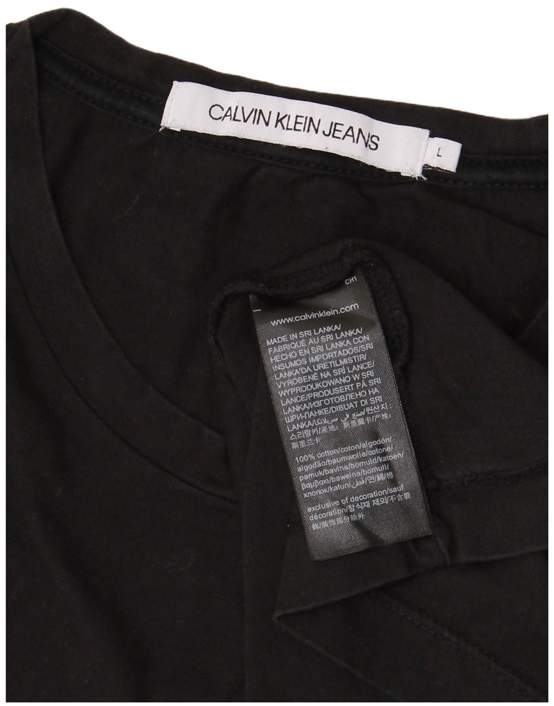 Męski T-shirt z grafiką CALVIN KLEIN JEANS, duży, czarny, bawełniany
