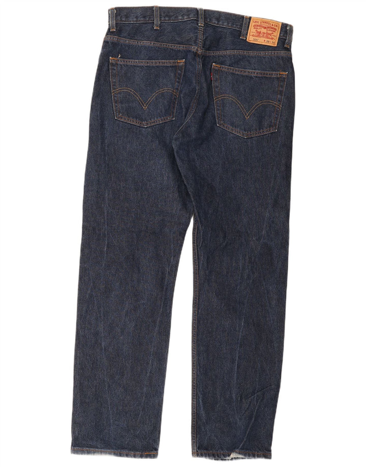 Męskie jeansy Levi's 505 o regularnym kroju W38 L34 Granatowa bawełna