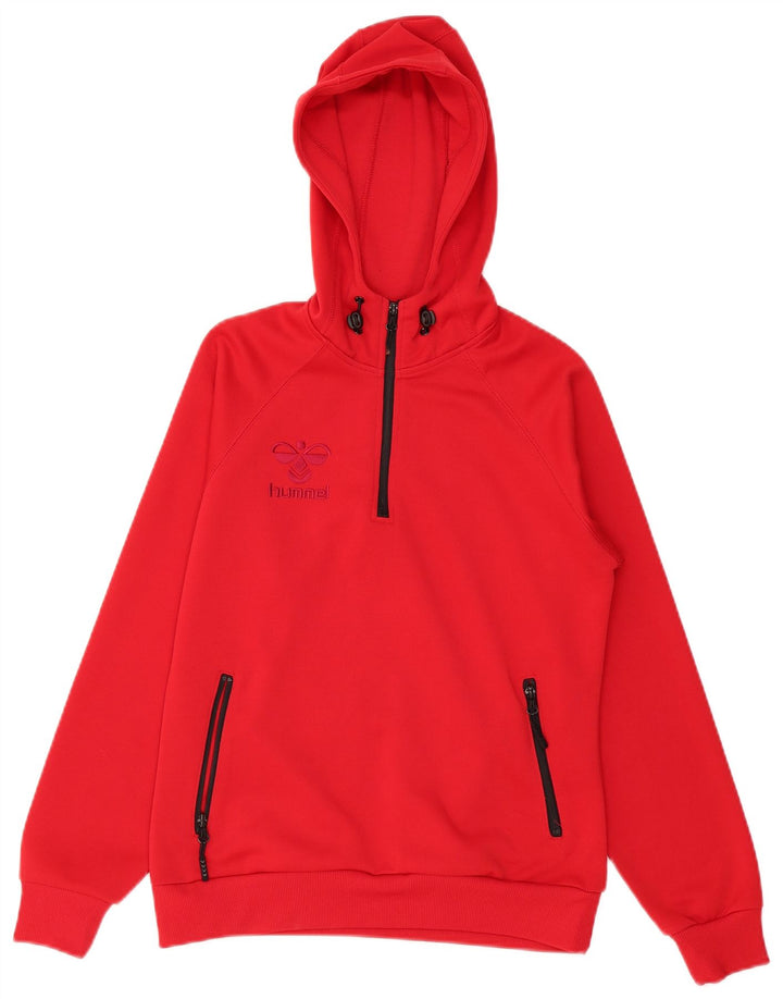 Hummel Męski sweter z kapturem i zamkiem błyskawicznym, mały, czerwony