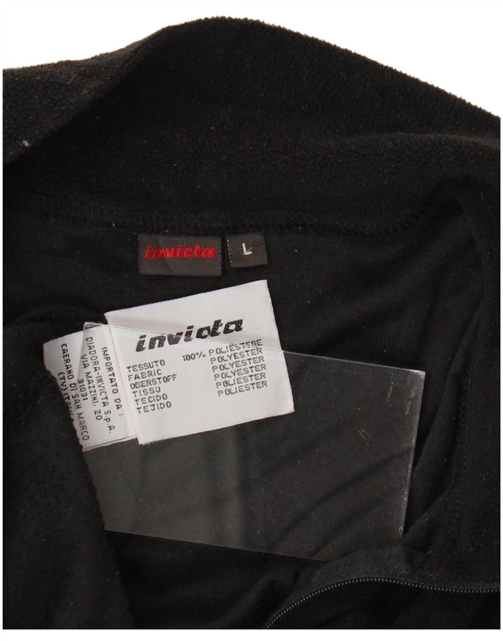 INVICTA Męski sweter polarowy z zamkiem błyskawicznym, duży, czarny