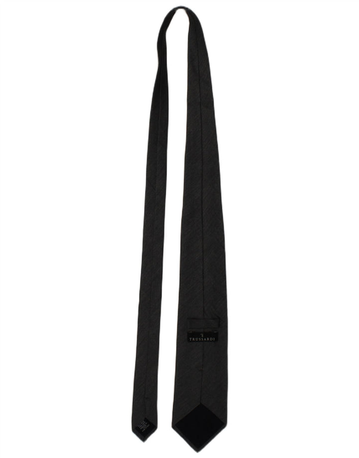 TRUSSARDI Mens Tie One Size Grey Silk Classic