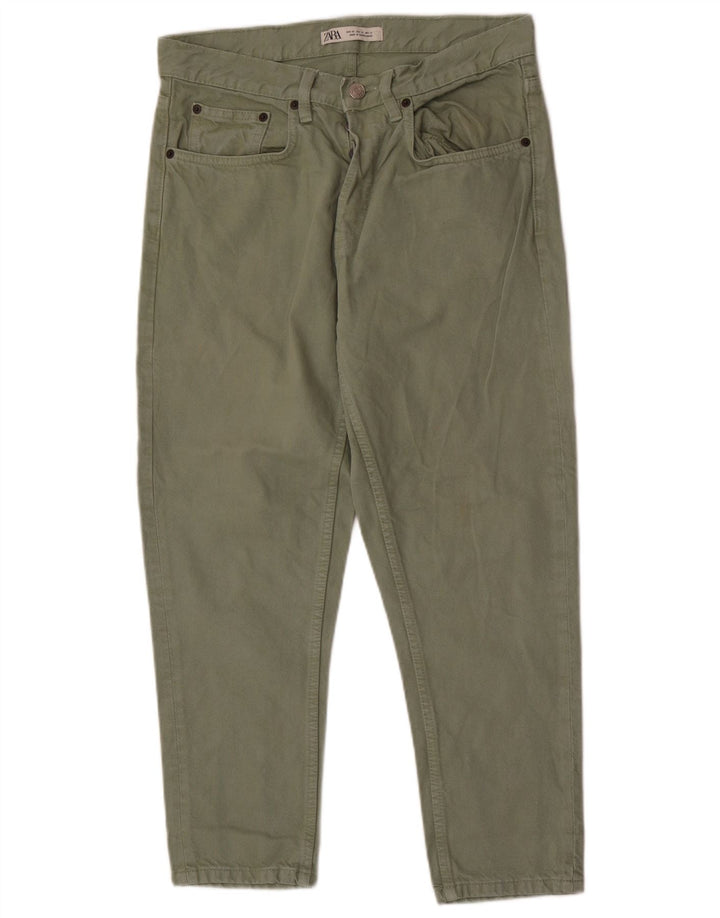 Męskie jeansy slim fit Zara EU 40 Medium W31 L26 Zielona bawełna