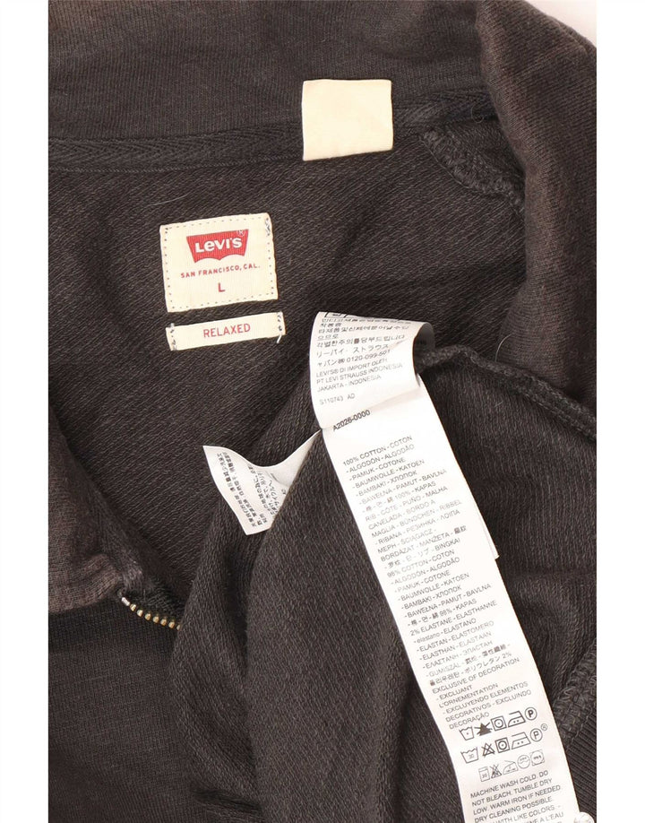 Męska bluza Levi's o swobodnym kroju, z dekoltem w kształcie litery Polo, duża, szara bawełna