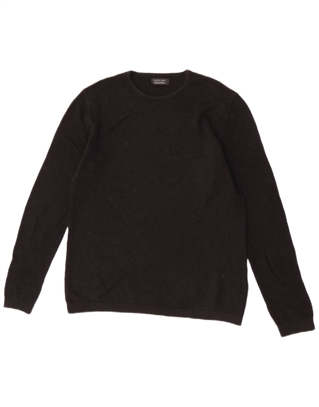Męski sweter z okrągłym dekoltem Zara, średni czarny