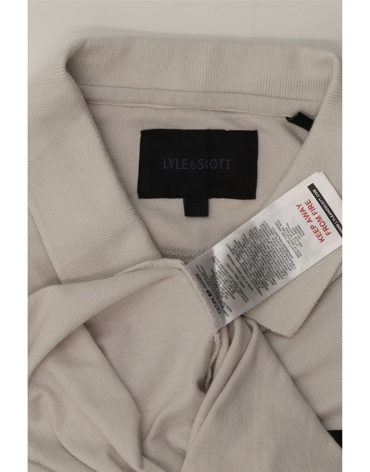 Męska koszulka polo LYLE & SCOTT, duża, złamanej bieli, bawełniana