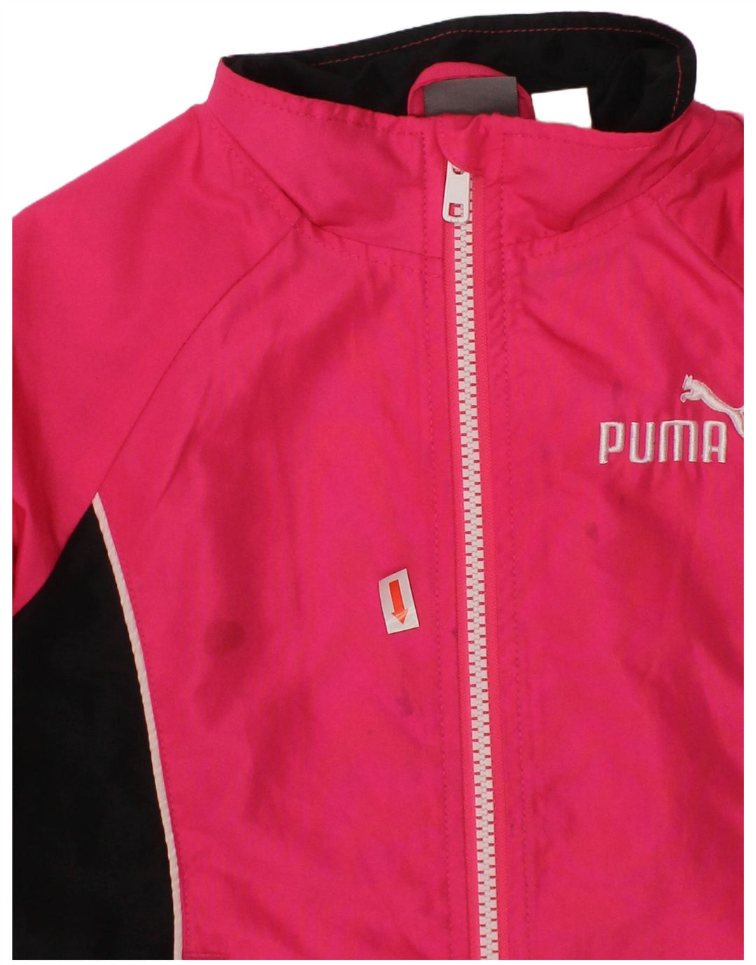 PUMA Girls Tracksuit Top Jacket 3-4 Years Pink Colourblock Polyester