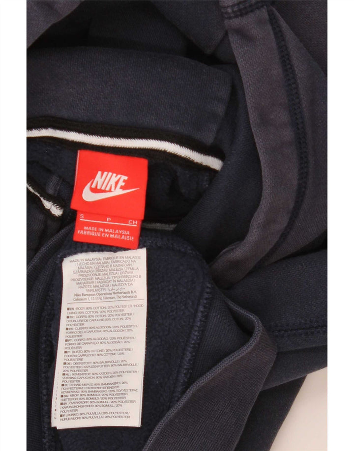Męski sweter z kapturem i zamkiem Nike, mały, granatowy, bawełniany