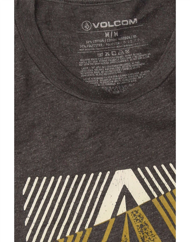 Męska koszulka z grafiką Volcom, średnia szara bawełna