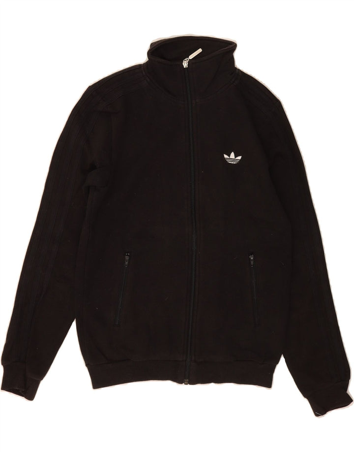 ADIDAS Womens Tracksuit Top Jacket UK 10 Small Black Cotton Vintage Adidas and Second-Hand Adidas from Messina Hembry 