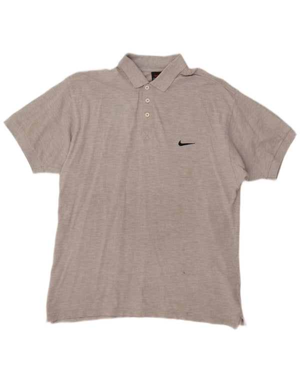 Męska koszulka polo Nike UK 44/46, duża, szara bawełna