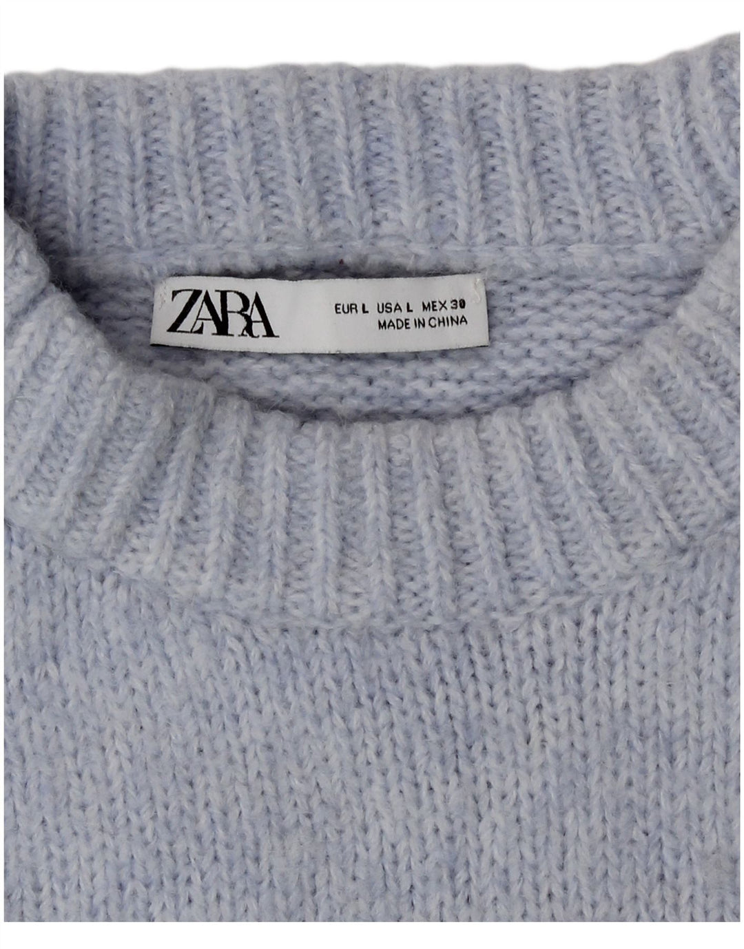 Sweter damski Zara Oversize z okrągłym dekoltem UK 16, duży niebieski