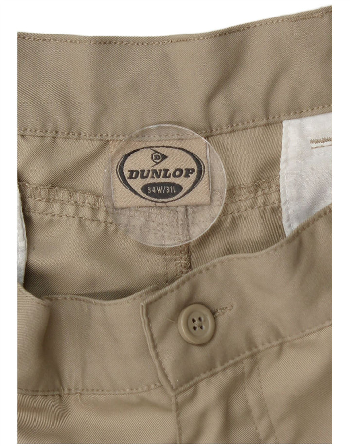 Męskie spodnie chino DUNLOP W34 L31 beżowy poliester