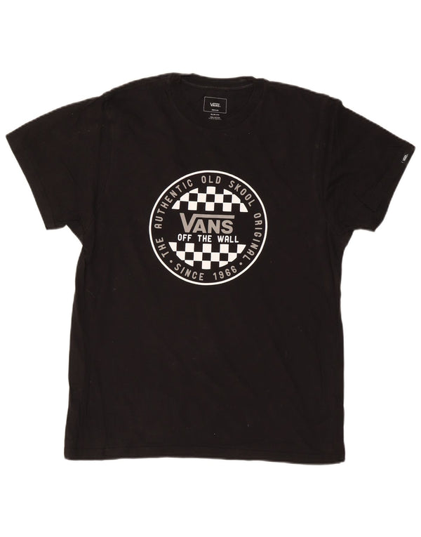 Męski T-shirt VANS o dopasowanym kroju z grafiką, średni czarny, bawełniany