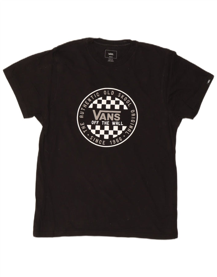 Męski T-shirt VANS o dopasowanym kroju z grafiką, średni czarny, bawełniany
