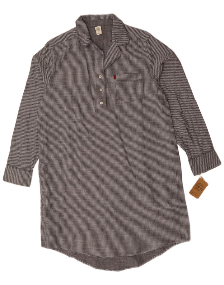 Damska sukienka koszulowa Levi's UK 14, średnia szara bawełna w prążki