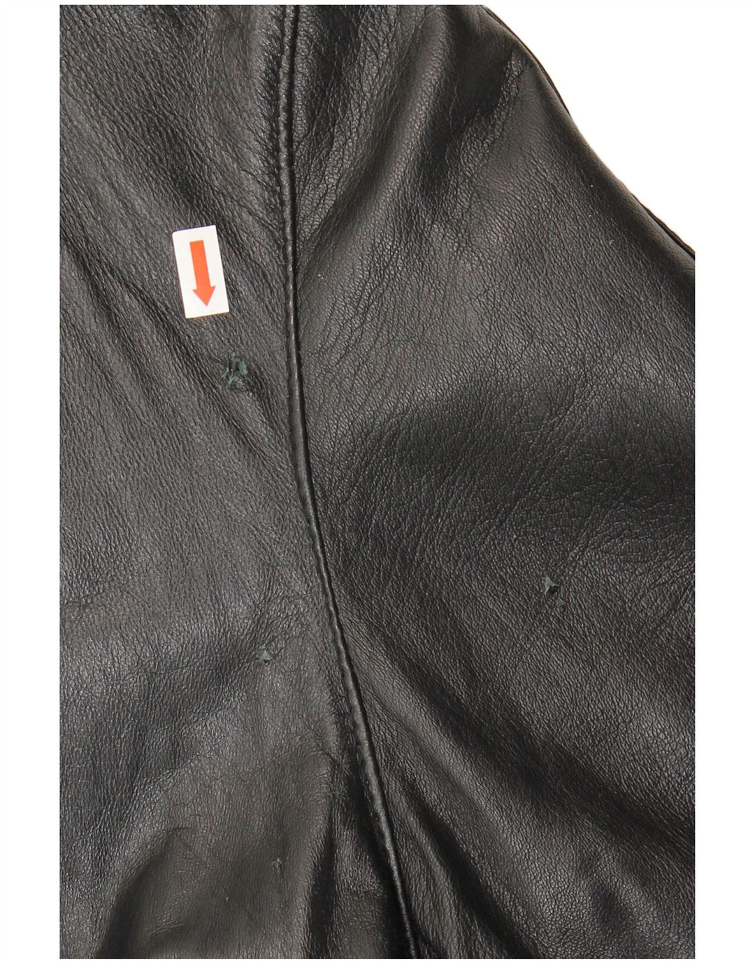 Vintage damski płaszcz skórzany oversize UK 10, mała czarna skóra
