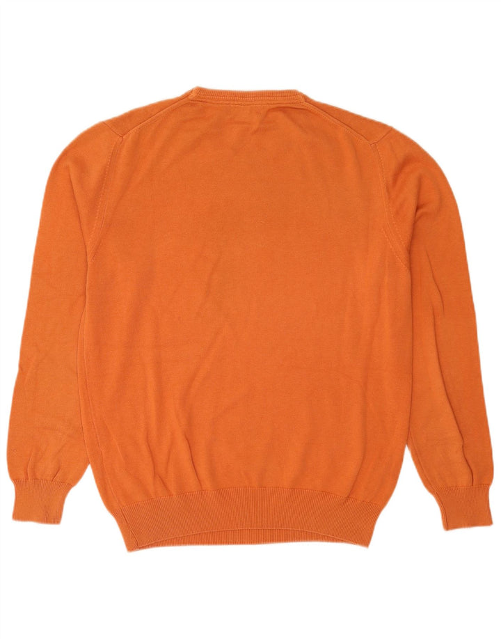 Męski sweter z okrągłym dekoltem Massimo Dutti, średniej wielkości pomarańczowa bawełna