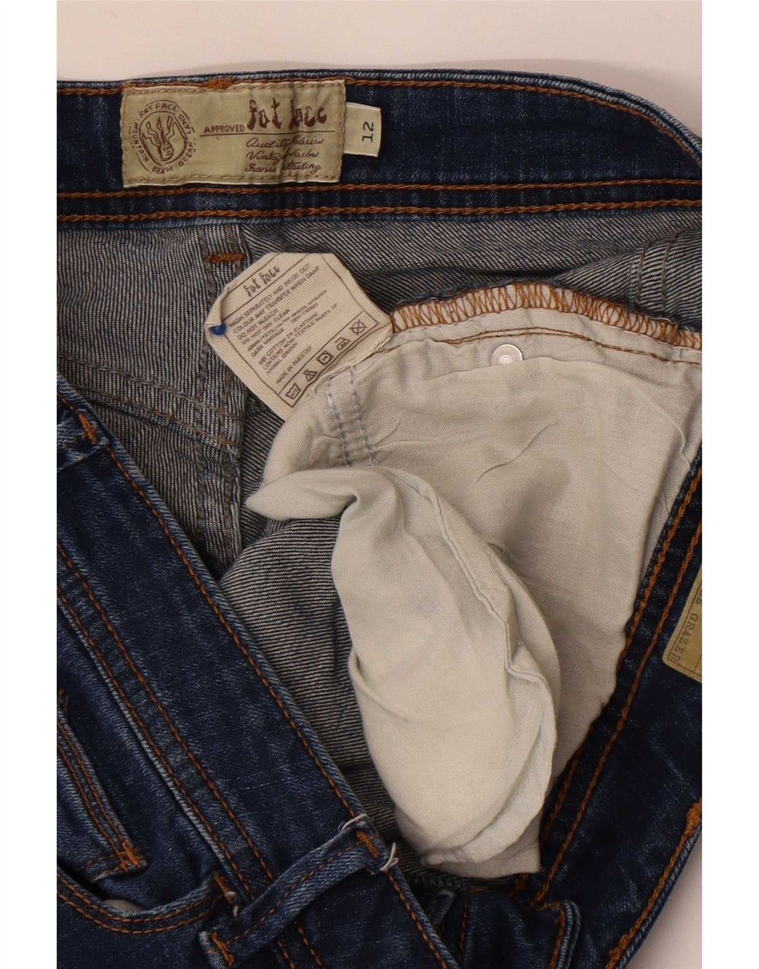 Damskie jeansy slim Fat Face UK 12 Medium W30 L26 Niebieskie bawełniane