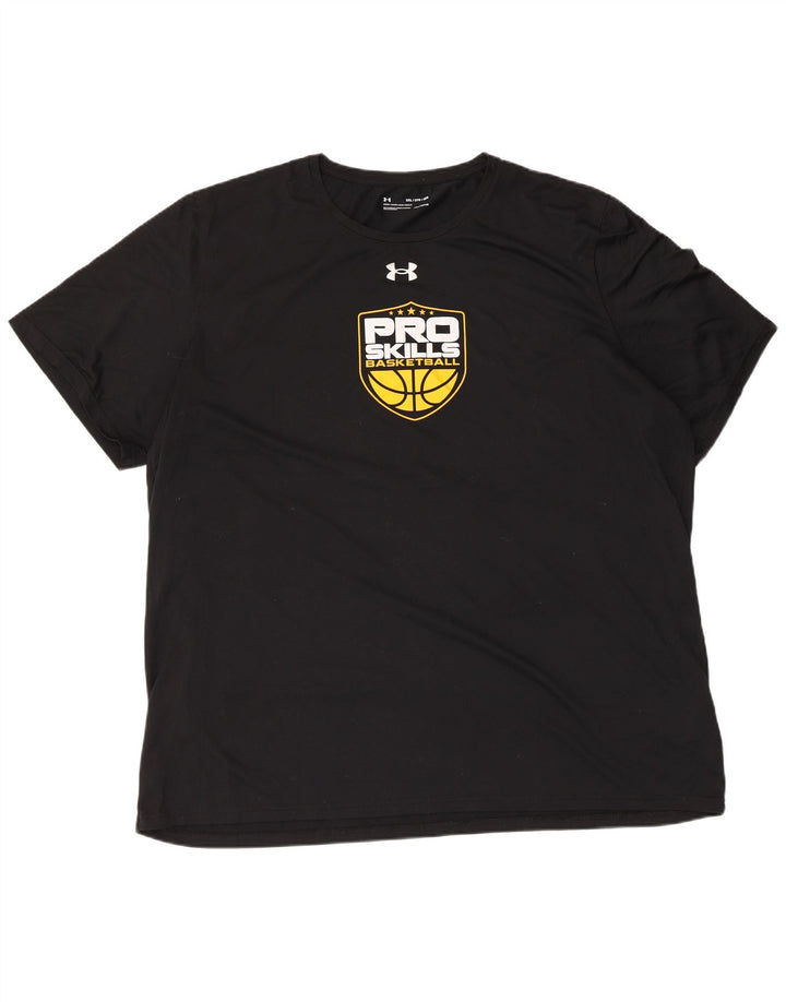 Męski T-shirt z grafiką UNDER ARMOUR Heat Gear, 3XL, czarny poliester