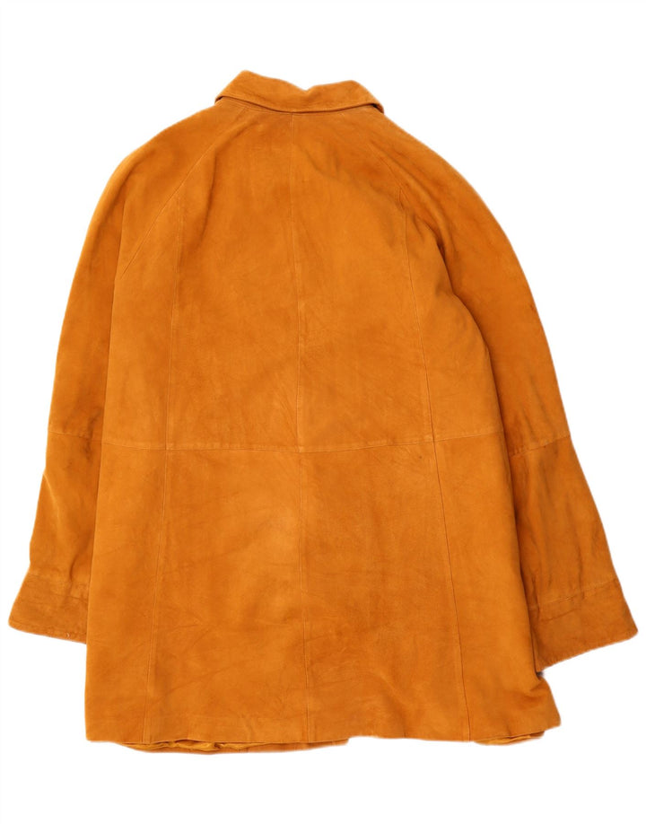 Zamszowy płaszcz damski Gallotti EU 46 XL, beżowa skóra