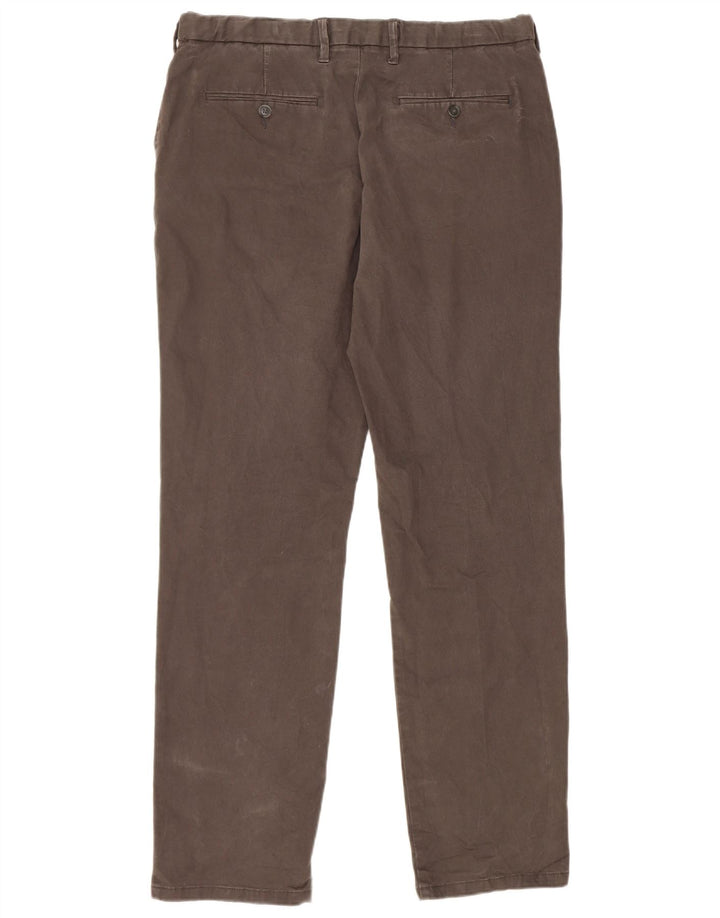 Męskie spodnie chino o regularnym kroju Marks & Spencer W36 L33 Szara bawełna
