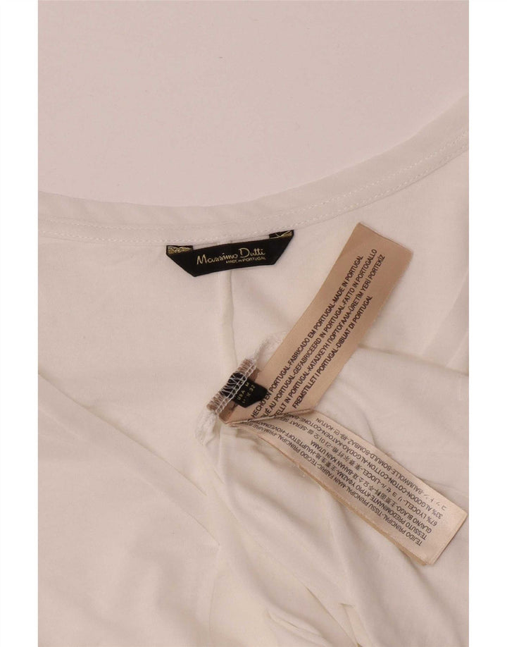 Damski top Massimo Dutti z długim rękawem i długim rękawem, średni biały Lyocell