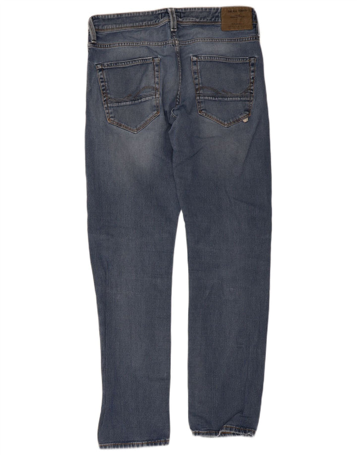Męskie proste dżinsy Jack & Jones W33 L32 Niebieskie bawełniane