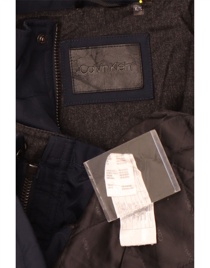 Męska kurtka wiatrówka Calvin Klein z kapturem UK 42 XL Granatowy poliester