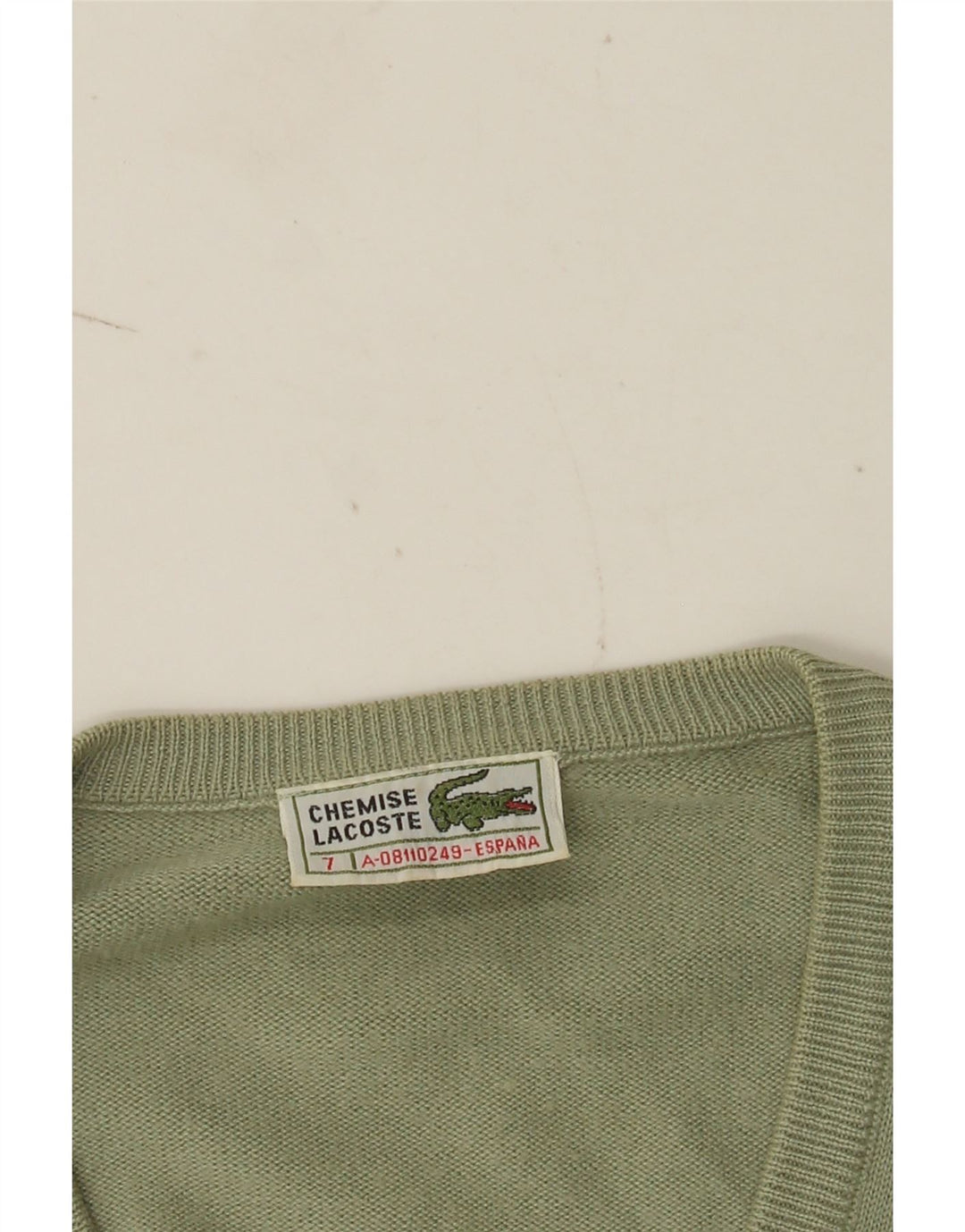 Męski sweter Lacoste z dekoltem w kształcie litery V, rozmiar 7 2XL, zielony