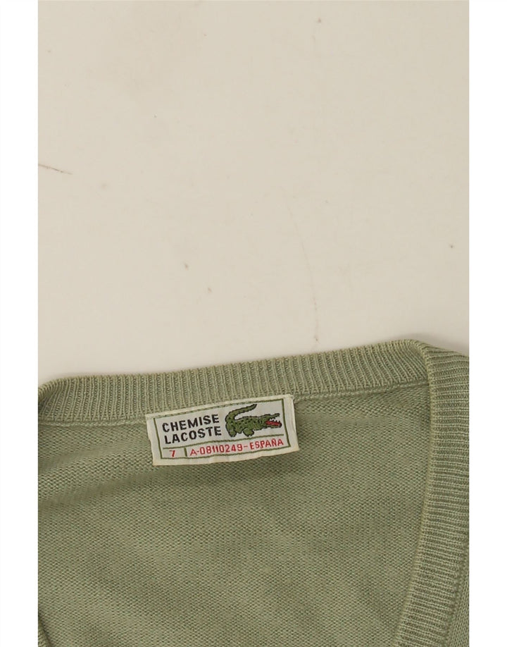 Męski sweter Lacoste z dekoltem w kształcie litery V, rozmiar 7 2XL, zielony