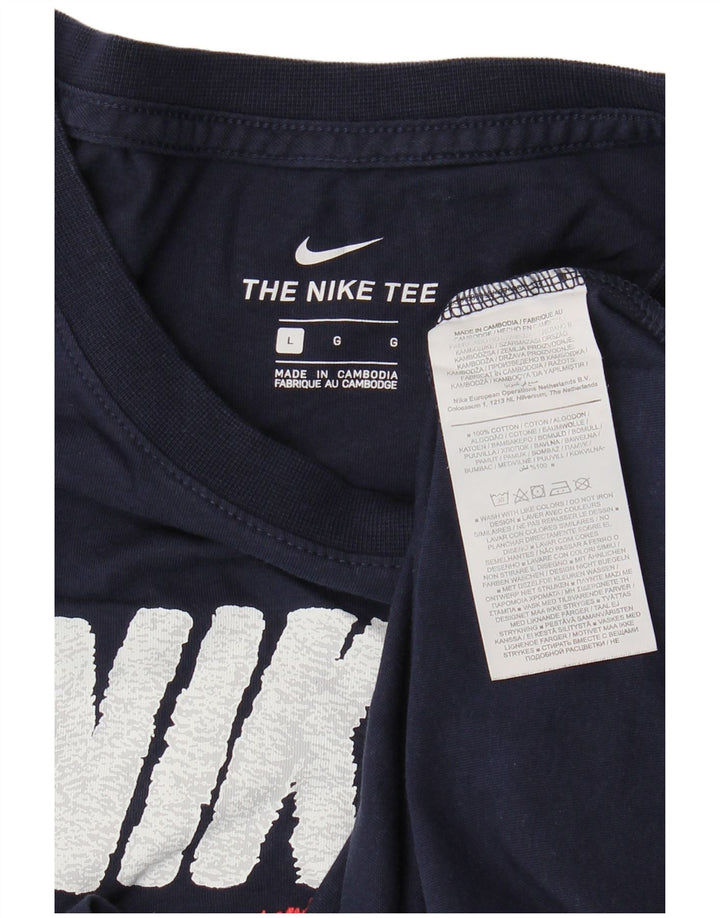 Męski T-shirt z grafiką Nike, duży, granatowy, bawełniany