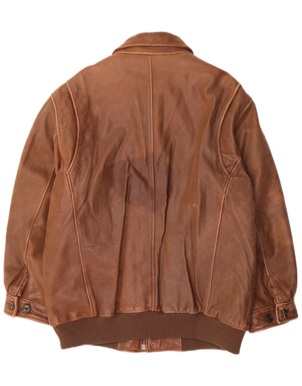 Eddie Bauer Męska ocieplana kurtka skórzana Flight UK 40 Large Brown