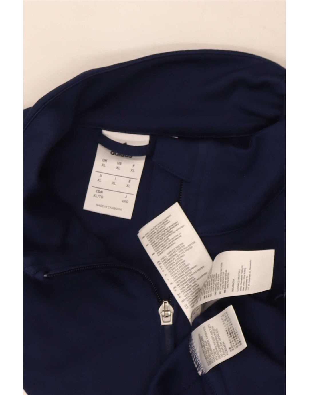 Adidas Męska kurtka dresowa Climalite XL granatowa, poliestrowa