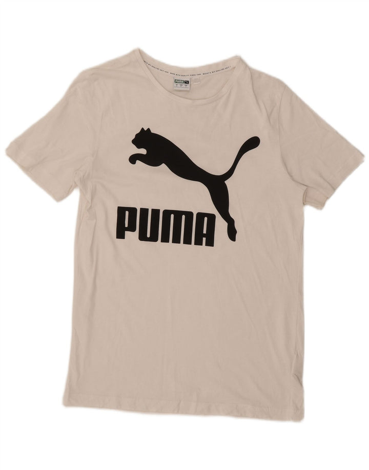 Męska koszulka z grafiką Puma, mała, biała, bawełniana