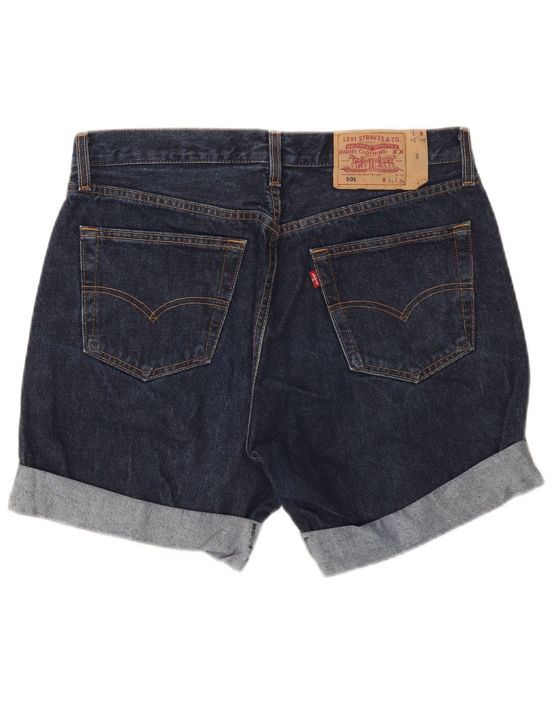 Męskie spodenki jeansowe Levi's 501 W34, duże, granatowe