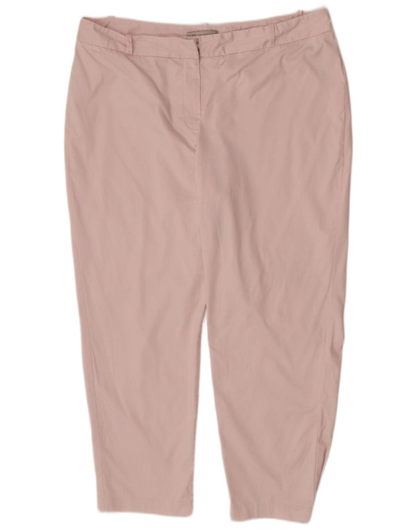 Spodnie damskie Marks & Spencer Slim Capri UK 18 XL W38 L26 Różowa bawełna