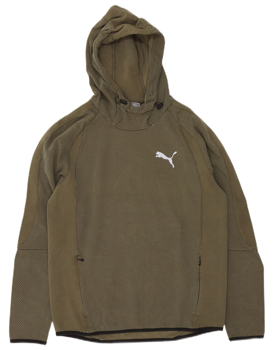 Męski sweter z kapturem Puma, bawełna w kolorze khaki w cętki