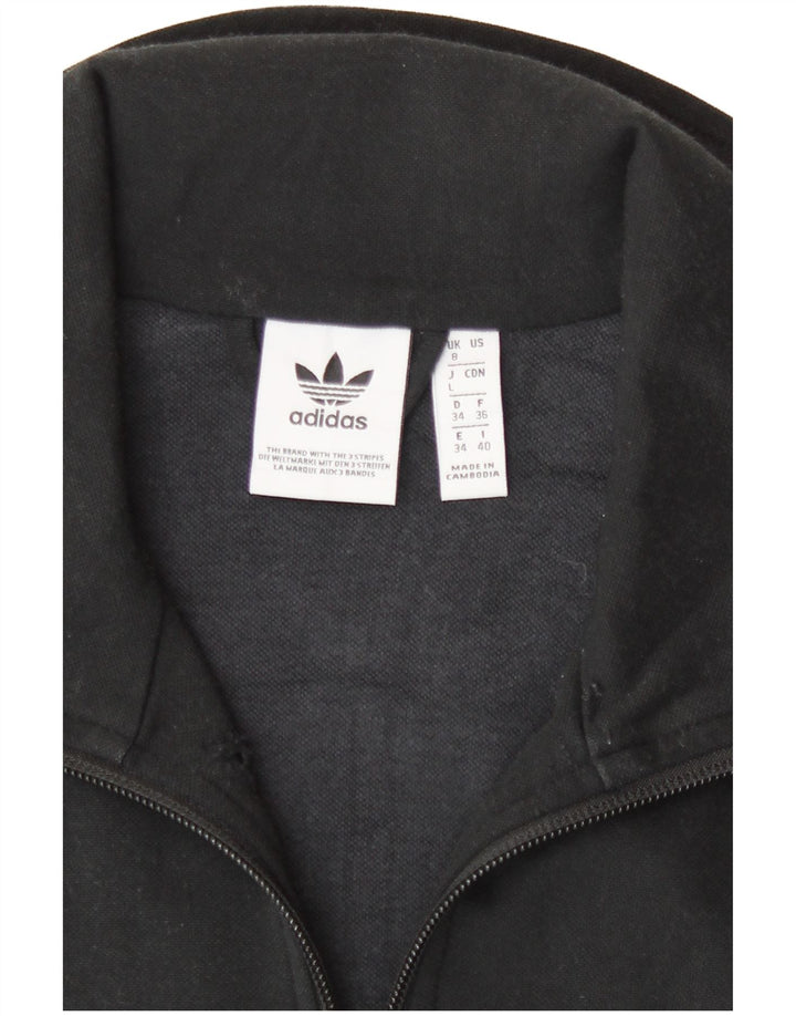 Damska kurtka dresowa Adidas UK 8, mała, czarna, poliestrowa