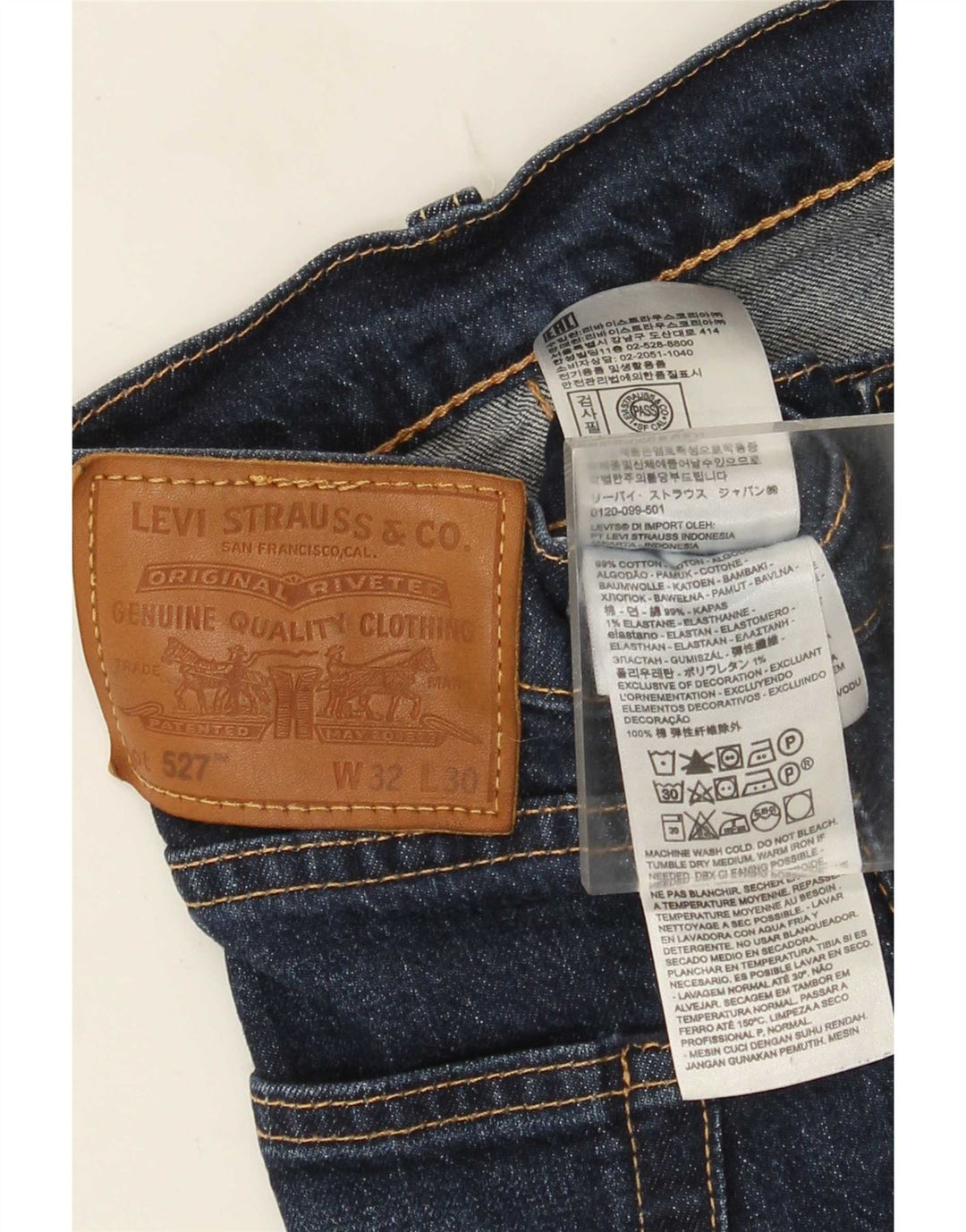 Męskie jeansy Levi's 527 Bootcut W32 L30 Granatowa bawełna