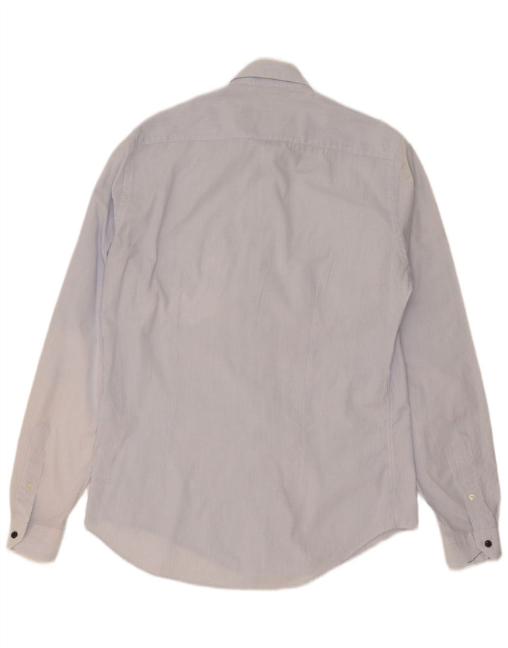 Koszula męska Zara Slim Fit, bawełniana, w kolorze średniego niebieskiego w prążki