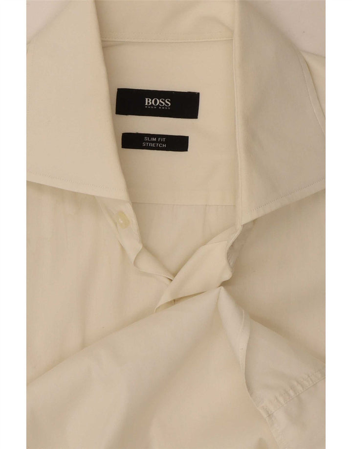 Koszula męska Hugo Boss Slim Fit, średnia, w kolorze złamanej bieli
