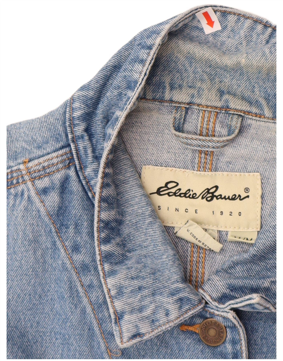 EDDIE BAUER Damska kurtka dżinsowa oversize UK 14, średnia niebieska, bawełniana