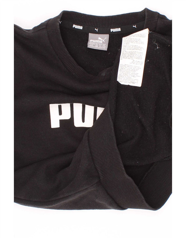 Chłopięca bluza z grafiką Puma, 7-8 lat, czarna bawełna