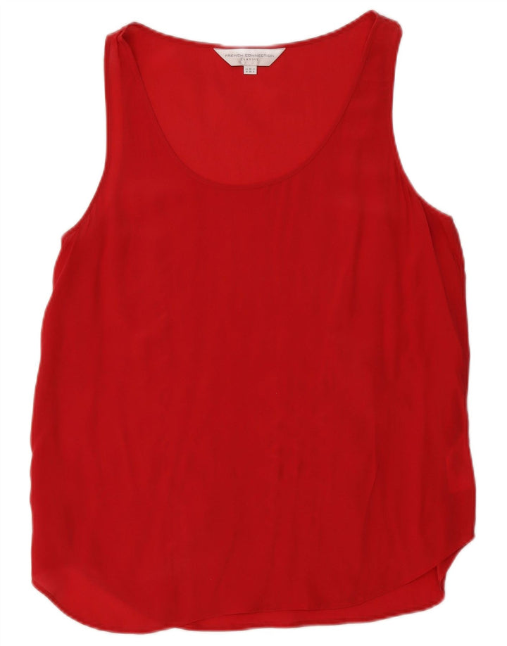 Damska bluzka bez rękawów French Connection Top UK 10 Small Red Silk