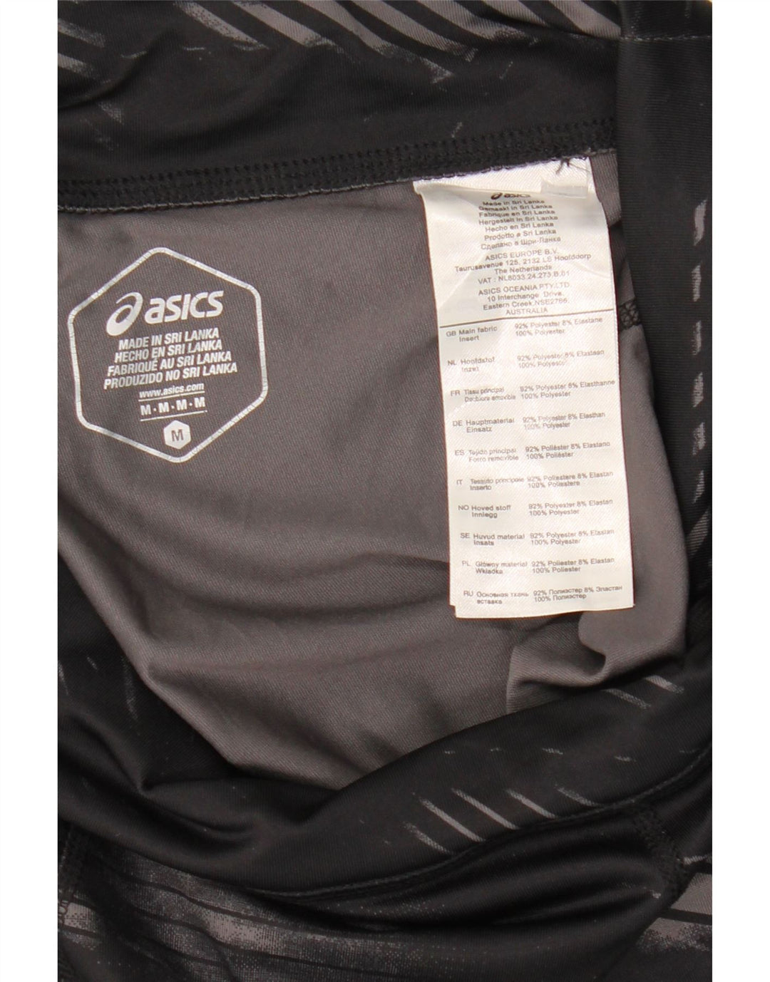 Legginsy damskie Asics UK 12, średni czarny poliester w kamuflażu