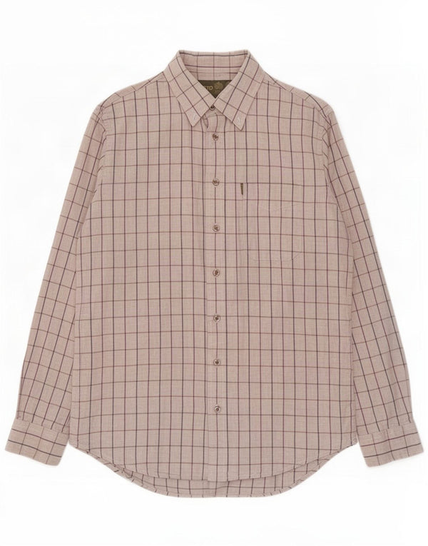 Musto Mens Shirt Medium Beige Check Cotton
