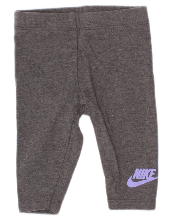 Legginsy Nike Baby Girls Graphic w wieku 0-3 miesięcy, szare, bawełniane