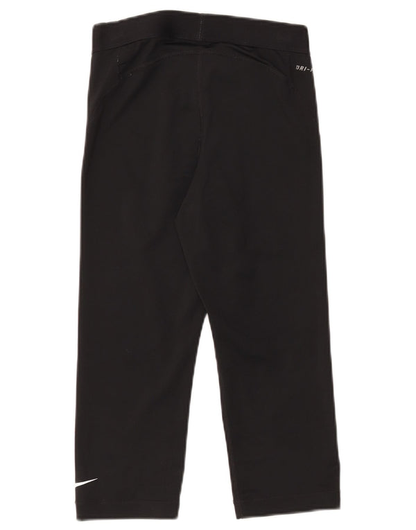 Damskie spodnie dresowe Nike Capri Graphic UK 10, małe, czarne, poliestrowe